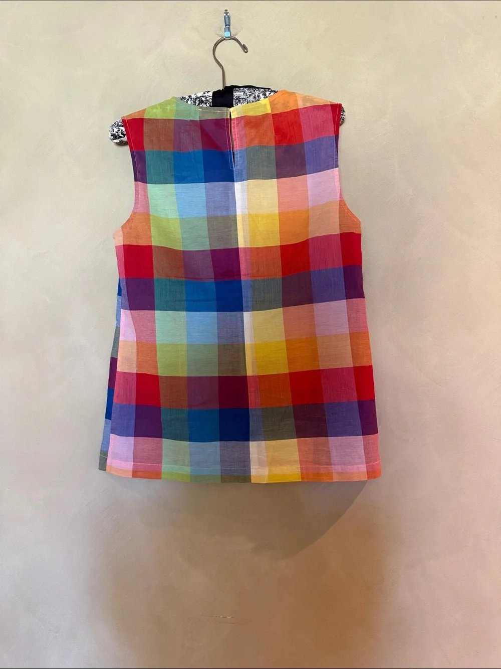 J. Crew 100% Rainbow Gingham Tank Top size 4 - Picture 3 of 4